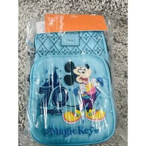 Disneyland 70th Celebration Magic Key Mickey Lug Convertible Crossbody Bag New